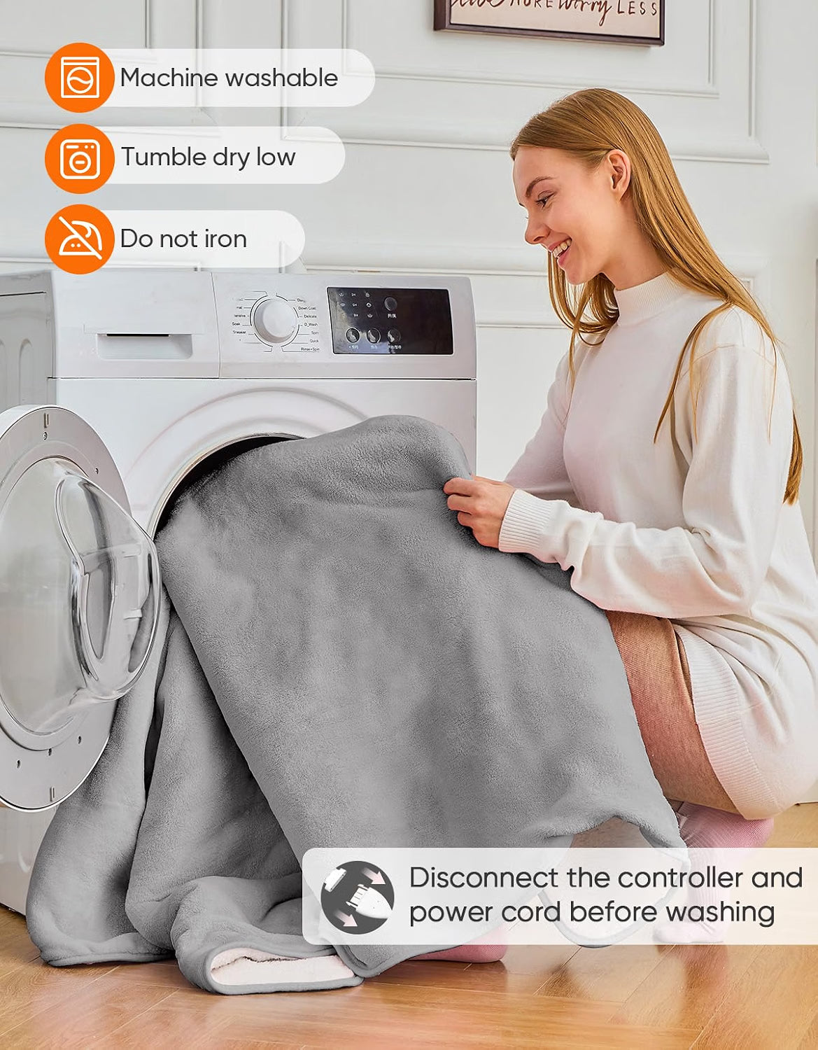 12V/24V Heated Car Blanket – Electric Flannel Heating Throw with 3 Heat Settings & Auto-Off Timer, 60" × 44", Grey