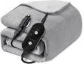 12V/24V Heated Car Blanket – Electric Flannel Heating Throw with 3 Heat Settings & Auto-Off Timer, 60" × 44", Grey