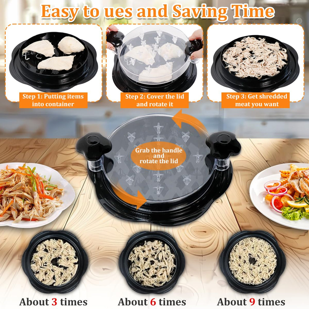 25cm Large Chicken Shredder Tool with Brush – Meat Shredder Twister for Chicken, Pork, Beef & Vegetables | BPA-Free, Heat-Resistant & Anti-Slip**