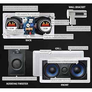 5252W Silver Ticket in-Wall Speaker with Pivoting Tweeter (Dual 5.25 Inch in-Wall Center Channel)