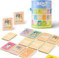 Bluey Wooden Memory Matching Game for Kids Age 2+ – Educational Pairs Game with Colourful Character Cards & Travel Storage Tin**