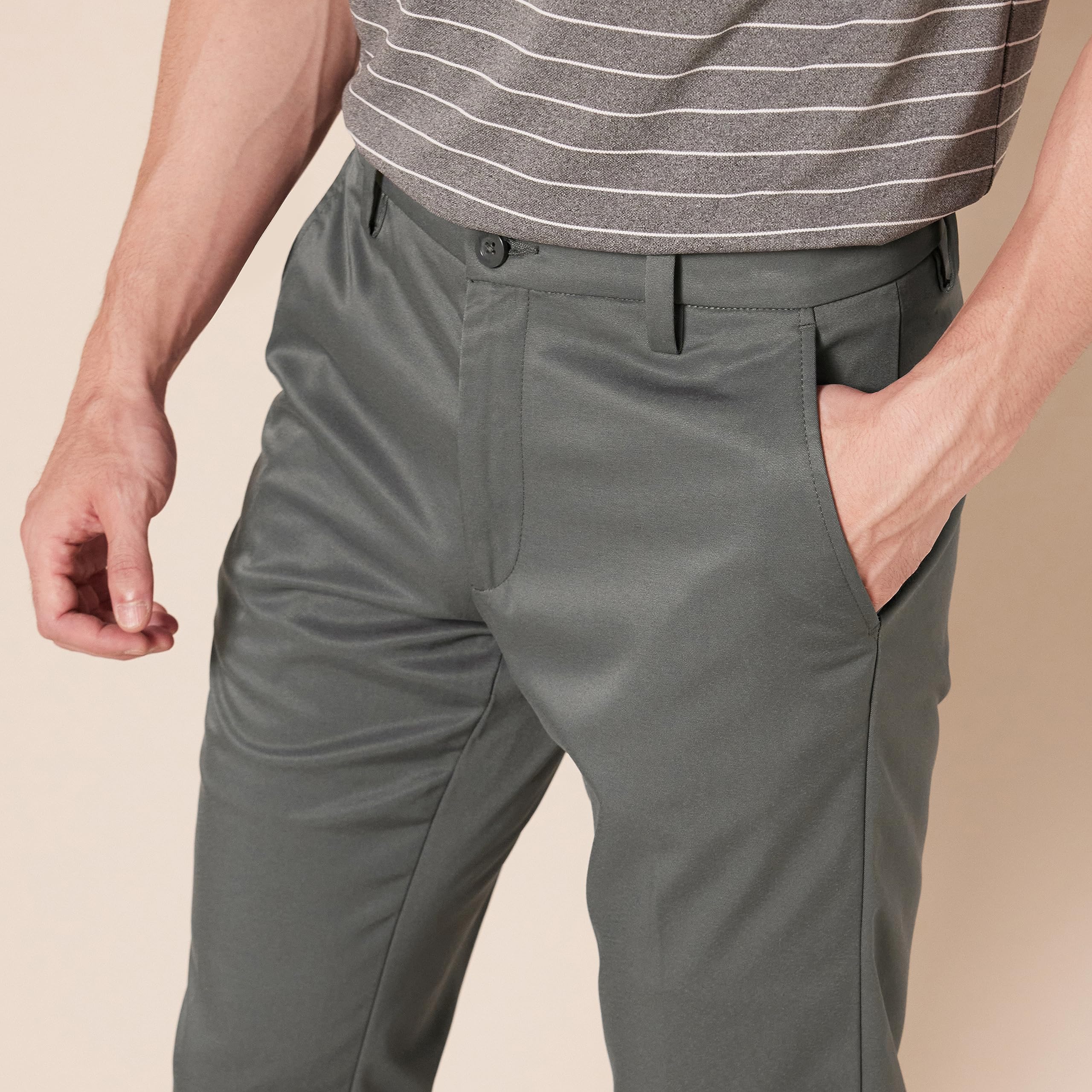 Men's Essentials Slim-Fit Stretch Golf Pant, Grey, 31W x 29L