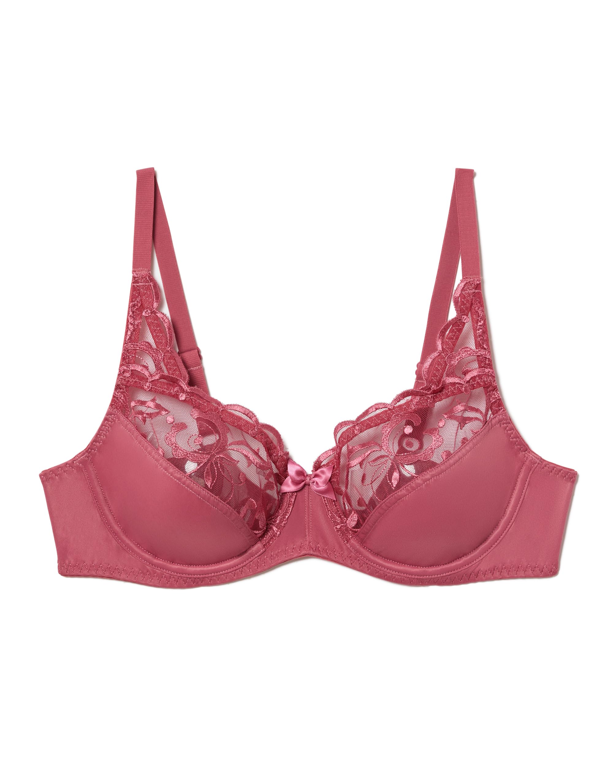 Playtex Bra Woman Essential Elegance Embroidery Underwire Bra x1, Pink, 38DD