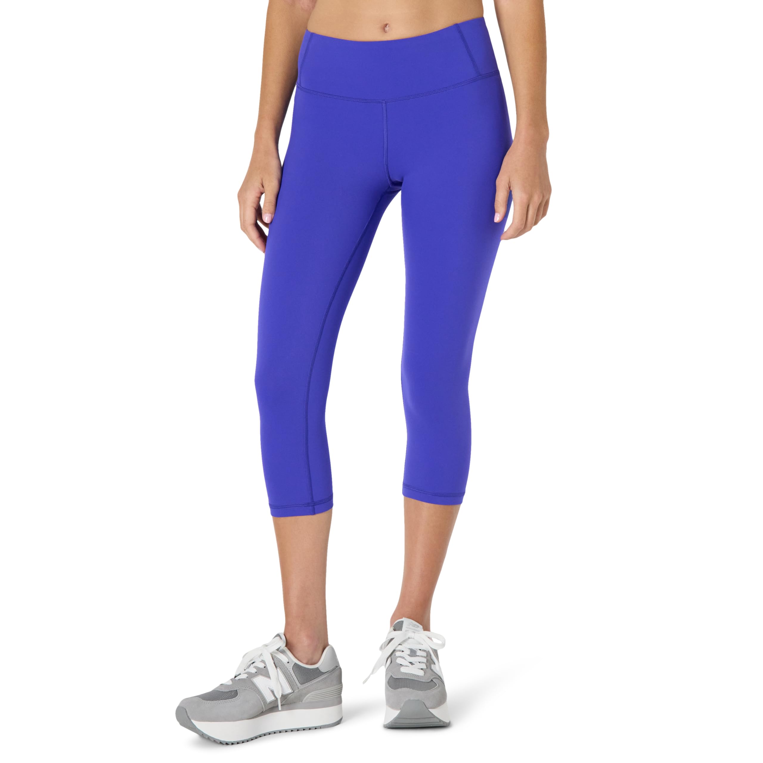 Women's Essentials  Active Total Train Mid-Rise 19" (48cm) Inseam Capri Gym Workout Leggings, Royal Blue, XS