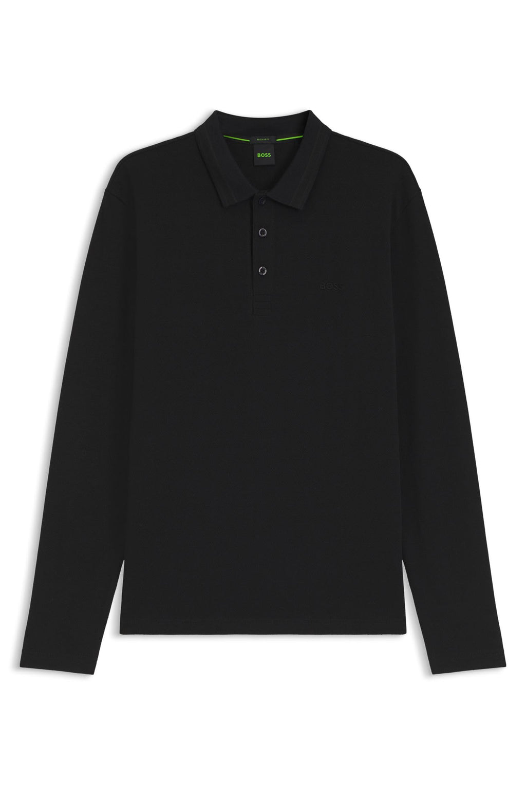 BOSS Mens Plisy Long-Sleeved Cotton Piqu'e Polo